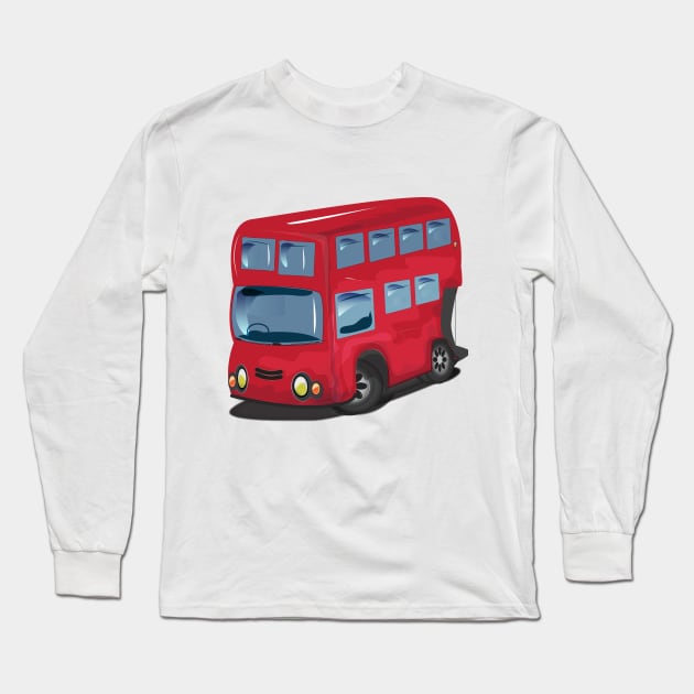 Red London Bus Long Sleeve T-Shirt by nickemporium1